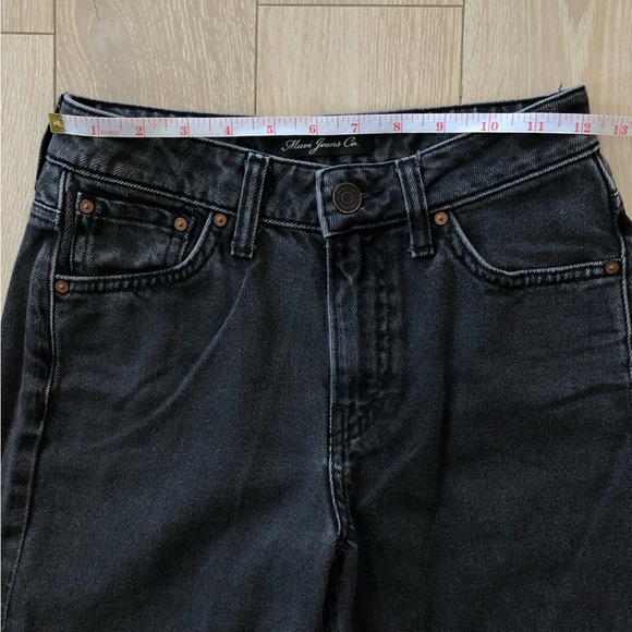 Mavi Wide Leg Cropped Raw Hem Black Jeans Size 24 - Picture 2 of 14